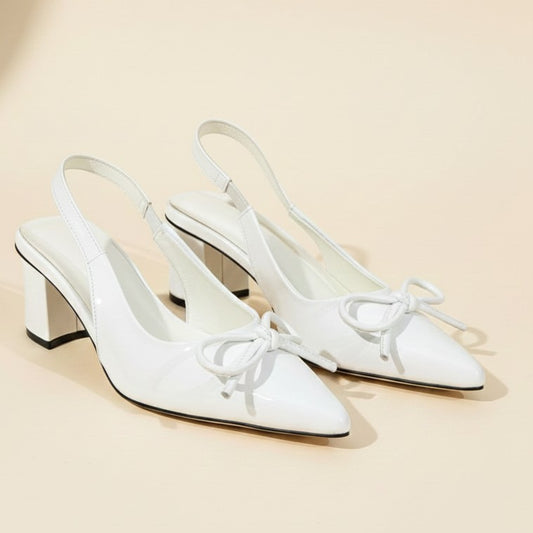 White Bow Slingback ZM-1019