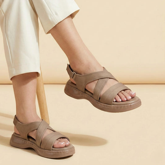 Beige Wedge Sandal ZW-1537