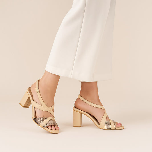 Fawn Strap Block Heel ZH-514