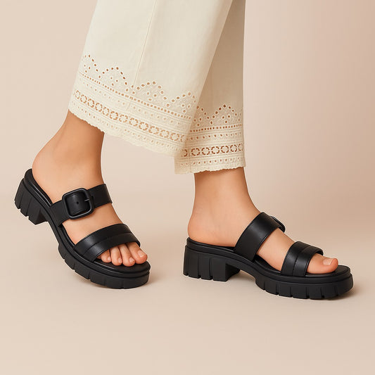 Black Buckled Slip-On ZW-1511