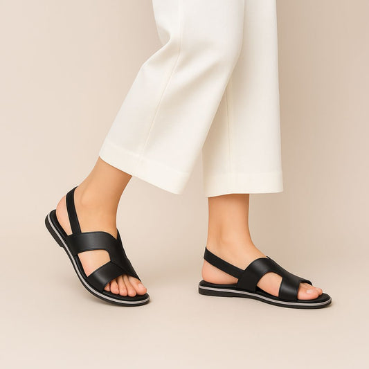 Black Strap Sandals ZW-1520