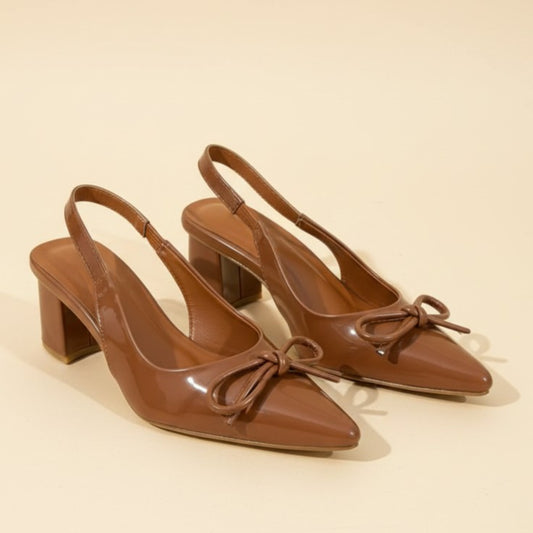Brown Bow Slingback ZM-1019