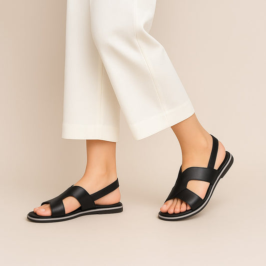 Black Strap Sandals ZW-1520