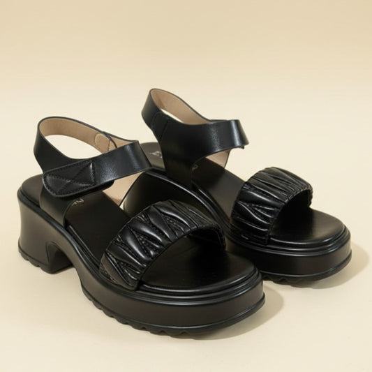 Black Chunky Strap Sandals ZW-1535
