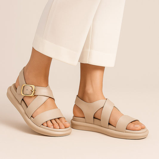 Beige Strap Ease Sandal ZW-1528