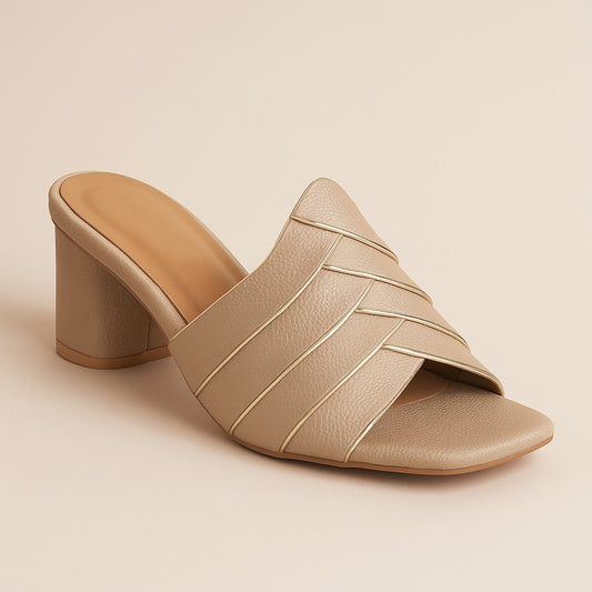 Beige Noir Layers Sandal ZH-523