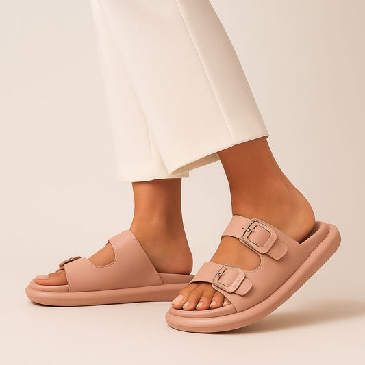 Pink Buckle Slides ZW-1527