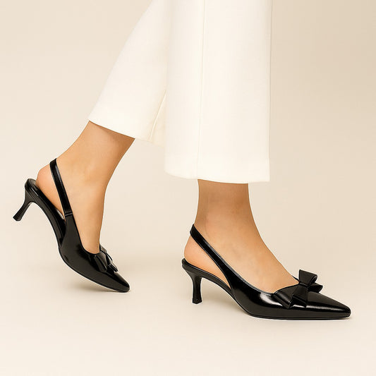 Black Bow Sling Back ZM-1011