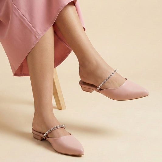 Pink Glimmer Mules ZM-1021