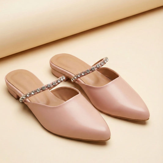 Pink Glimmer Mules ZM-1021