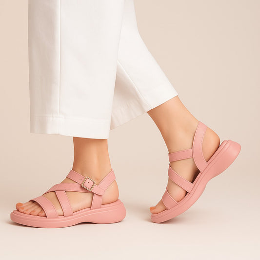 Pink Criss Cross Kito Sandals ZW-1517