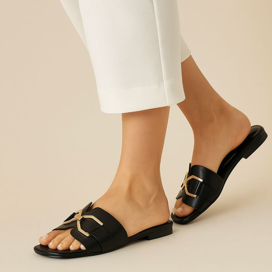 Black Aurora Buckle Slides ZF-133