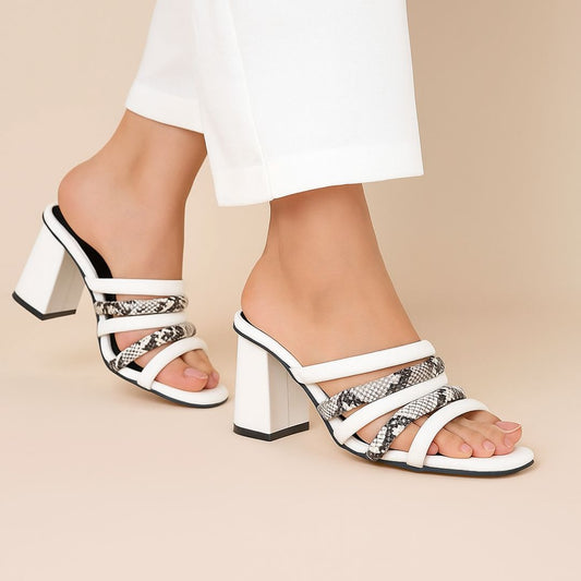 White Block Heel ZH-513