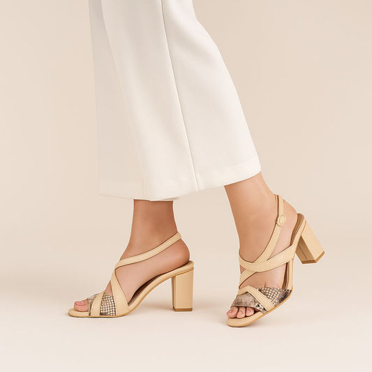 Fawn Strap Block Heel ZH-514