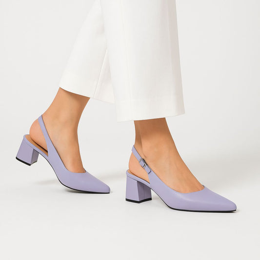 Lilac Sling Back Court Shoes ZM-1004