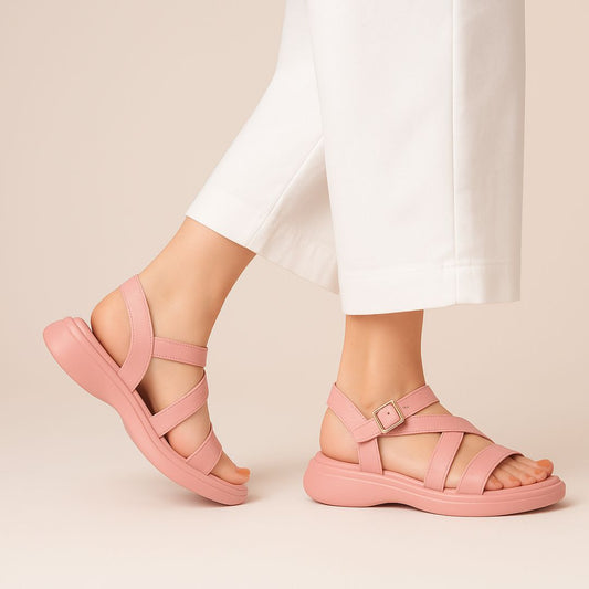 Pink Criss Cross Kito Sandals ZW-1517